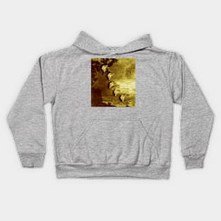 gold butterflies and abstract landscape Kids Hoodie